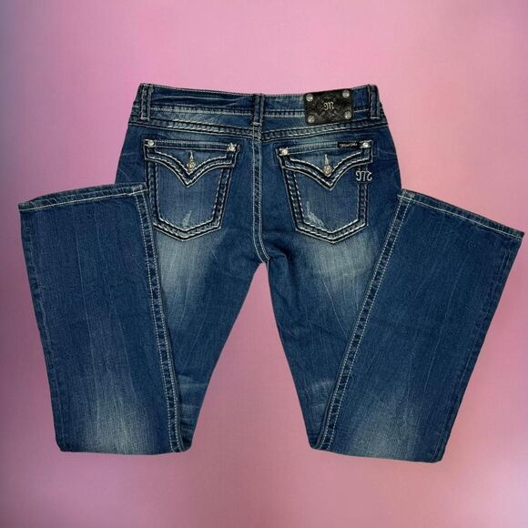 Y2K Miss Me low rise bootcut embroidered jeans - Picture 1 of 5